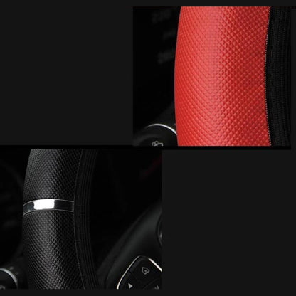 ONEMAXES Anti Slip Auto Decoration PU Leather Steering Covers  37-38cm