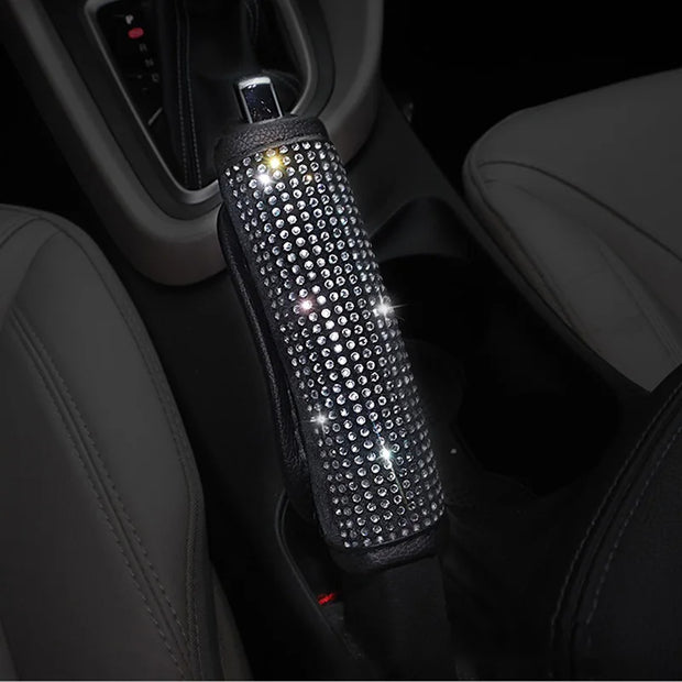 ONEMAXES Bling Bling Rhinestones Crystal Car Handbrake Cover Gear