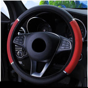 ONEMAXES Anti Slip Auto Decoration PU Leather Steering Covers  37-38cm