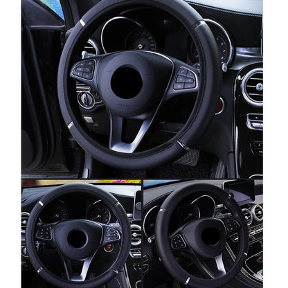 ONEMAXES Anti Slip Auto Decoration PU Leather Steering Covers  37-38cm