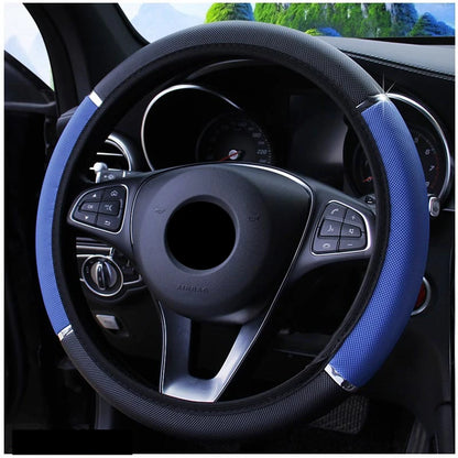 ONEMAXES Anti Slip Auto Decoration PU Leather Steering Covers  37-38cm