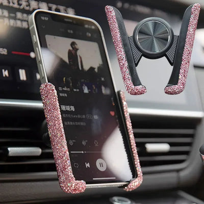 ONEMAXES Car Phone Holder Diamond Crystal Car Air Vent Mount