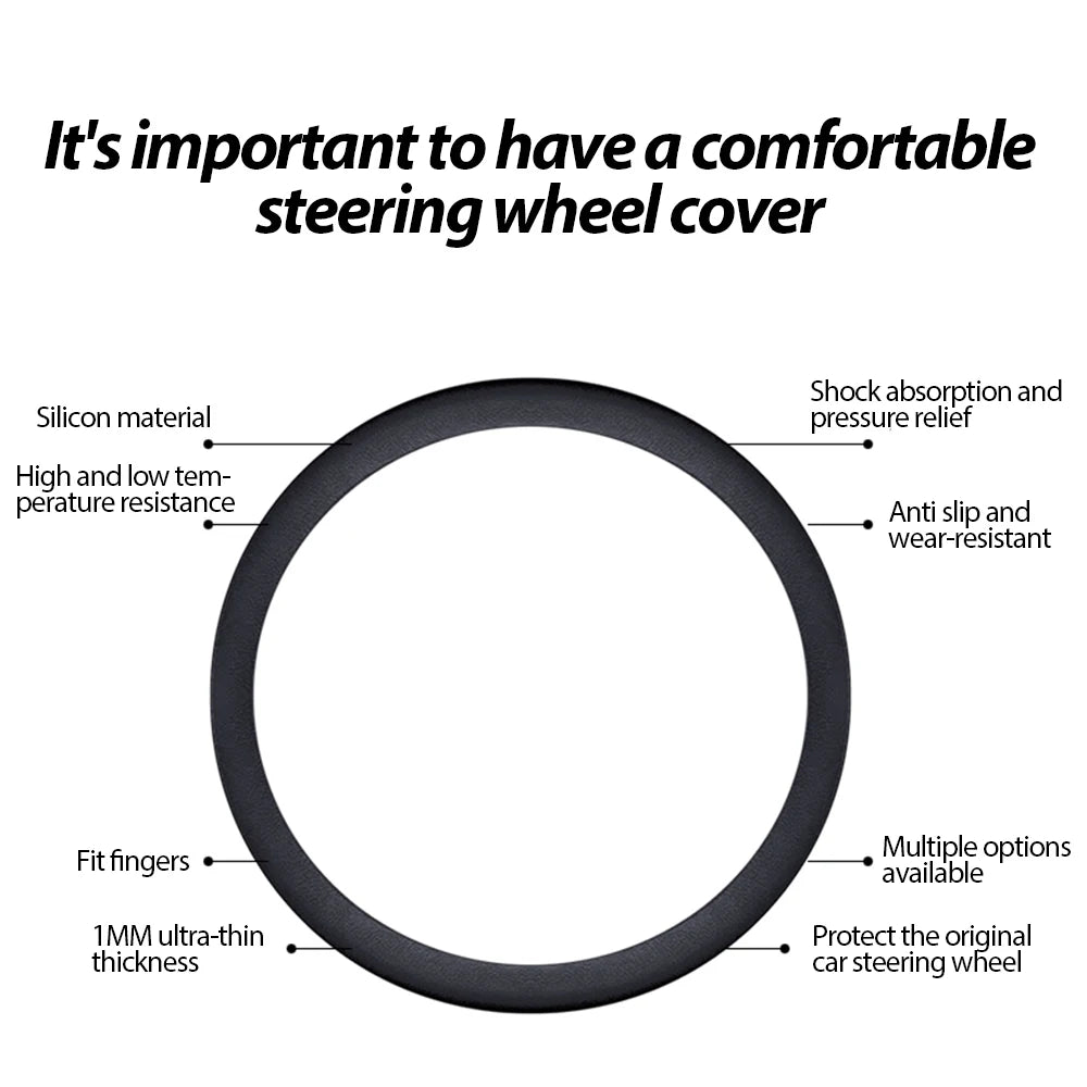 ONEMAXES Silicone Car Steering Wheel Cover