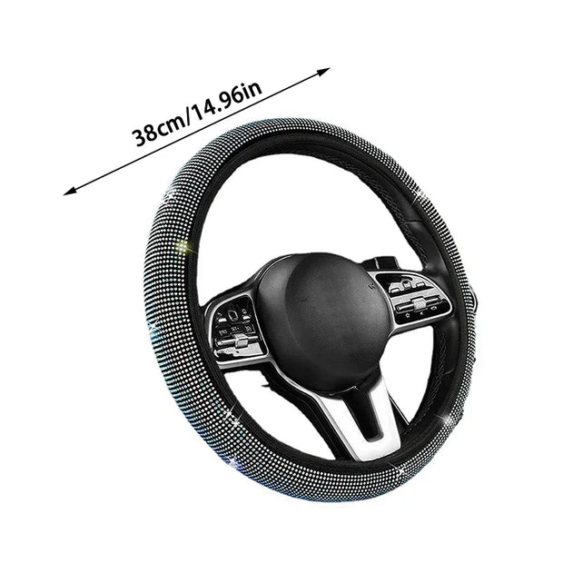 ONEMAXES Steering Wheel Cover Protector Anti-slip Universal Size Fit 15inch /38cm Diameter