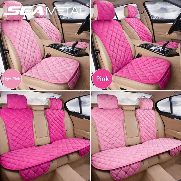 ONEMAXES SEAMETAL Pink Car Seat Cover for Women Soft Plush