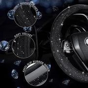 ONEMAXES Diamond Rhinestones Crystal Car Steering Wheel Cover