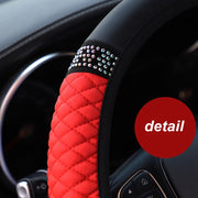 ONEMAXES Four Seasons Universal Car Steering Wheel Cover 37-38cm Leather