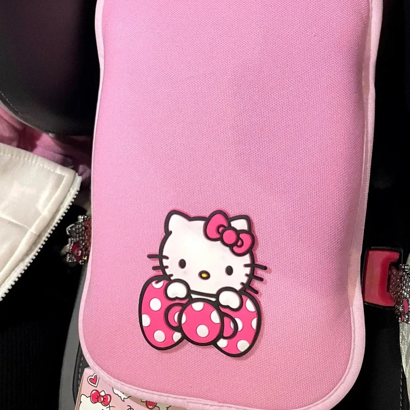 ONEMAXES HelloKitty Car Armrest Box Mat Ice Silk