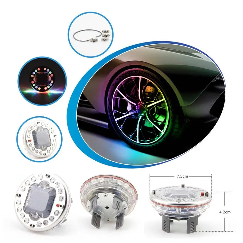 ONEMAXES LED Car Wheel Lights RGB Car 4Pcs