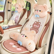 ONEMAXES Cartoon Bear Car Seat Cushion Full Set Soft