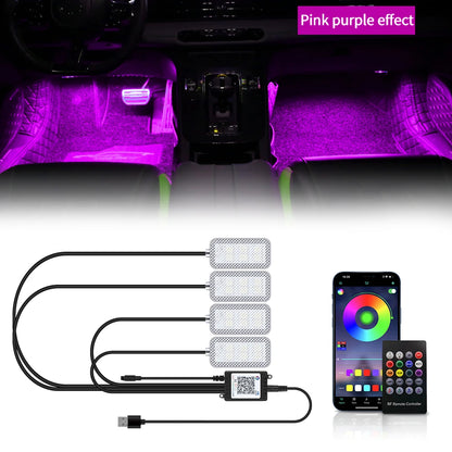 ONEMAXES LED Car Interior Ambient Foot Strip Light Kit Accessories