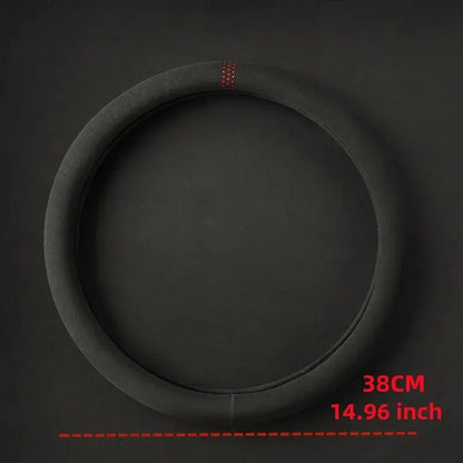 ONEMAXES A New Driving Feel - Ultra-Soft Suede Leather Steering Wheel Cover for 14.5-15Inch