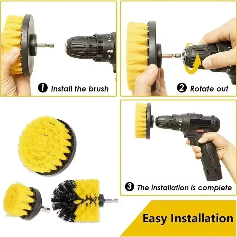 ONEMAXES Drill Brush Attachment Set Power Scrubber Brush  3pcs/Se