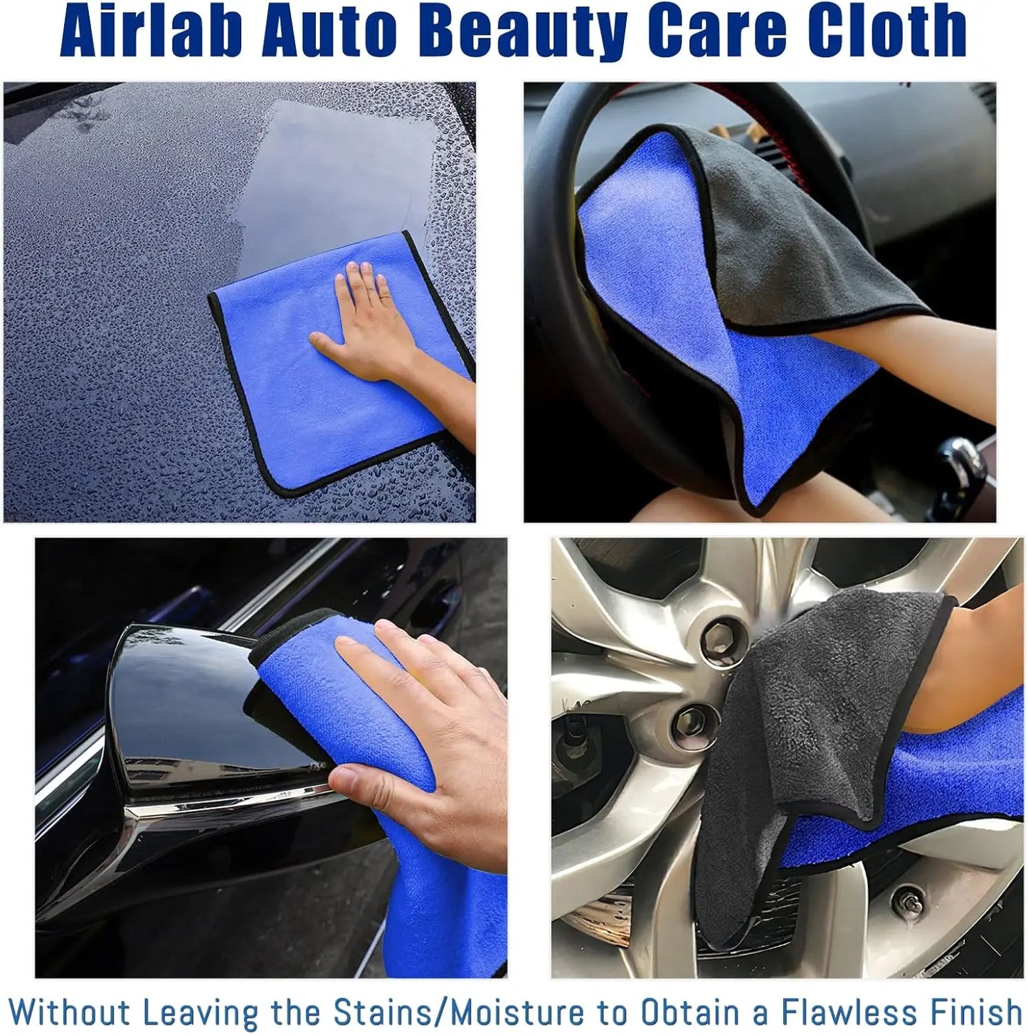 ONEMAXES  Microfiber Car Washing Towel Soft Quick Drying 1-4pcs