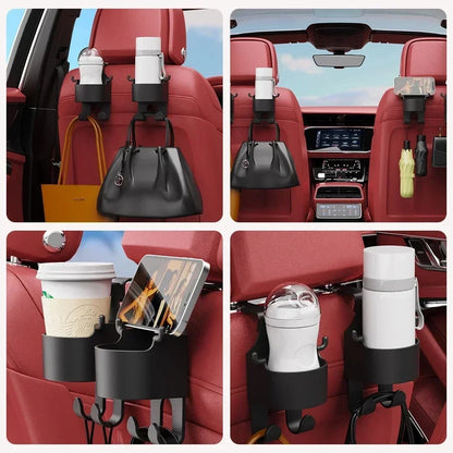 ONEMAXES Headrest Hook Hanger Storage Organizer Universal with Cup Holder