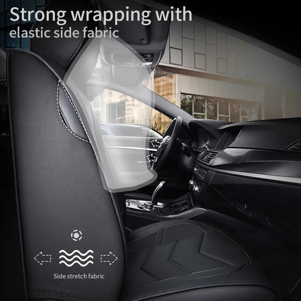 ONEMAXES Luxury Leather Car Seat Cover Set For Most Auto Chair