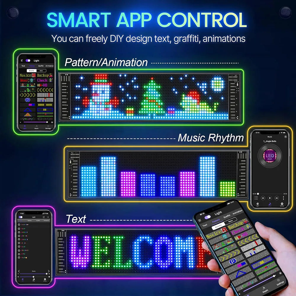 ONEMAXES  LED Matrix Pixel Panel Light Bluetooth  5V USB