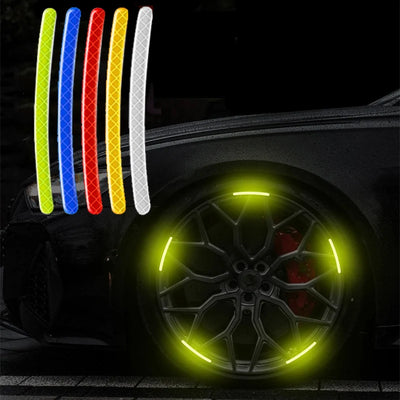 ONEMAXES Car Wheel Hub Reflective Stripes Door