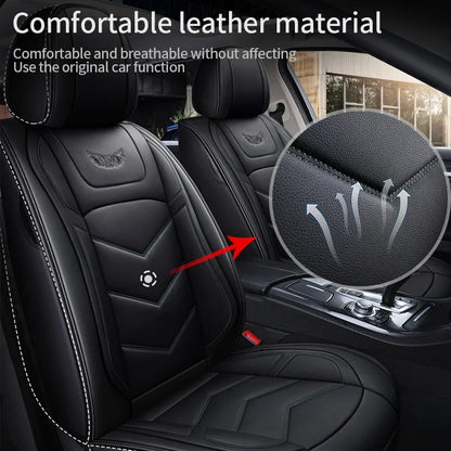 ONEMAXES Luxury Leather Car Seat Cover Set For Most Auto Chair