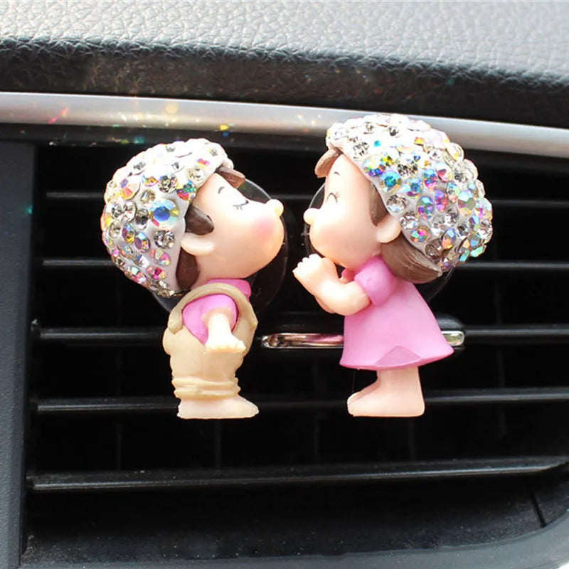 ONEMAXES Car Perfume Air Vent Clip Cute Auto Gift Car Decoration Boy Girl Couple