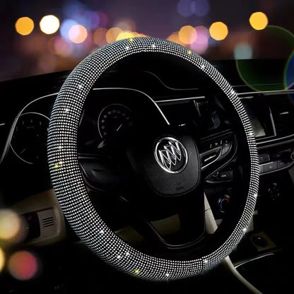 ONEMAXES Diamond Rhinestones Crystal Car Steering Wheel Cover