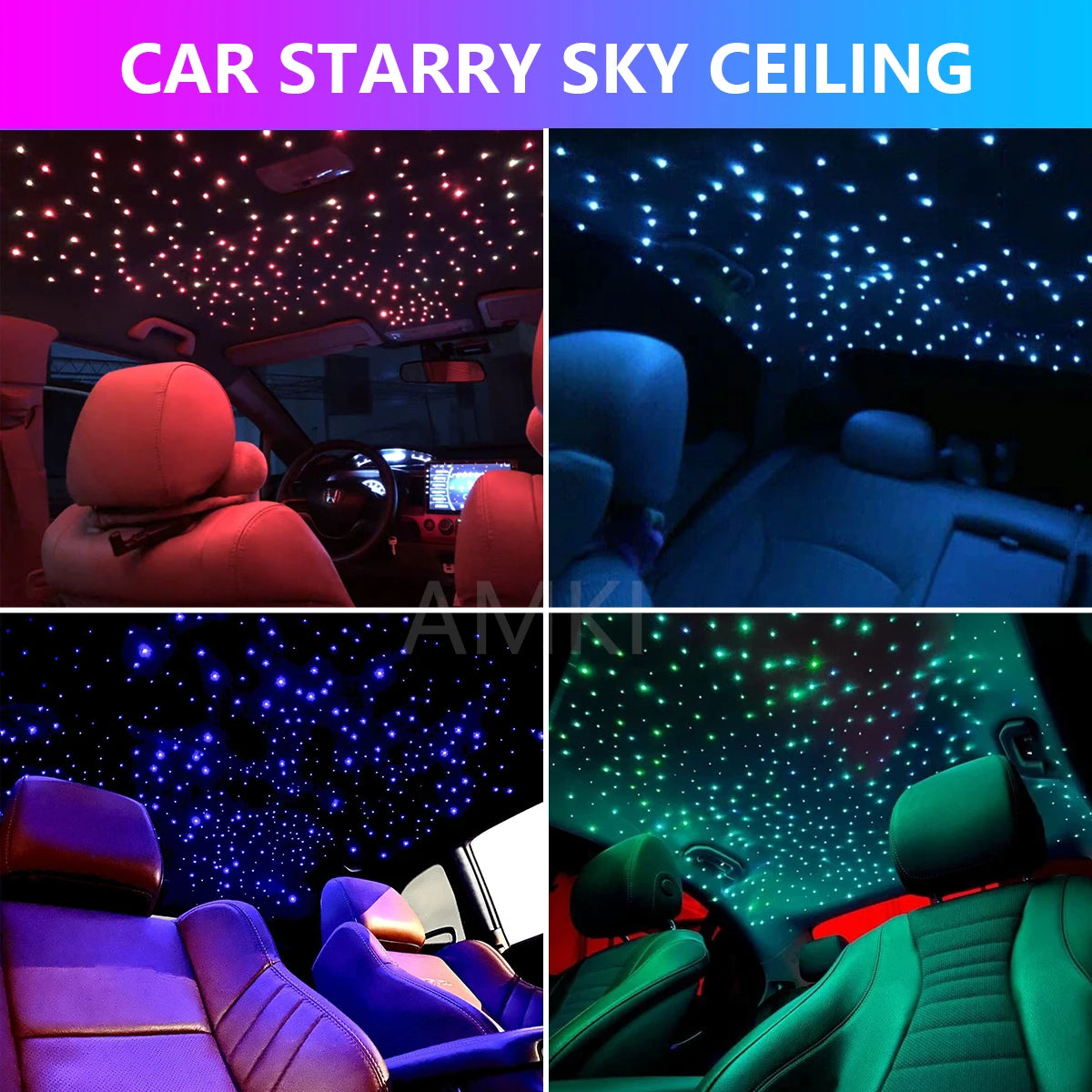 ONEMAXES  Car Starry Sky Car Fiber Optic Light  APP 16W RGBW DC12V