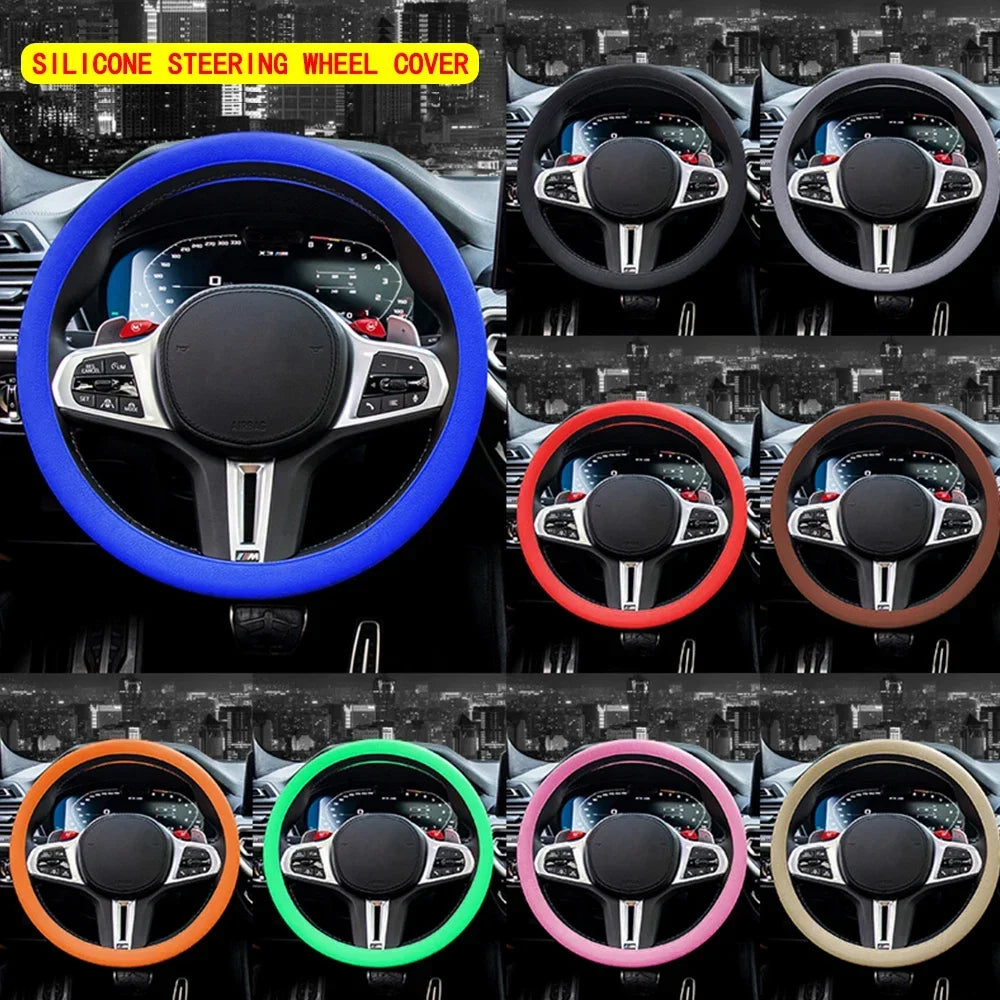 ONEMAXES Car Steering Wheel Cover Silicone Steering Covers