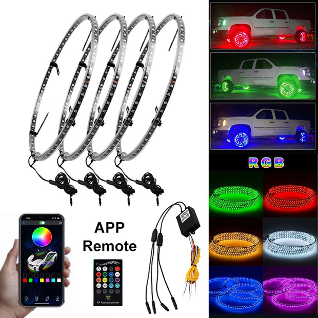 ONEMAXES RGB Car Wheel Light APP/Remote Car