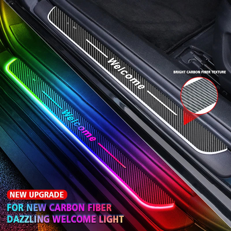 ONEMAXES Carbon fiber Customized Car Door Logo RGB