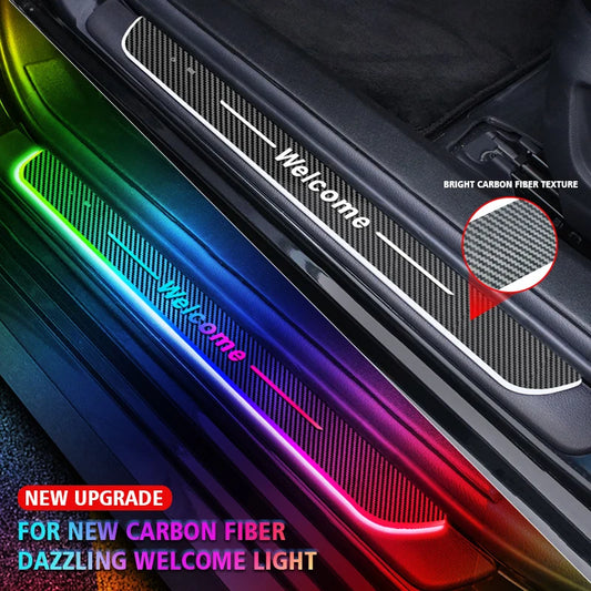 ONEMAXES Carbon fiber Customized Car Door Logo RGB