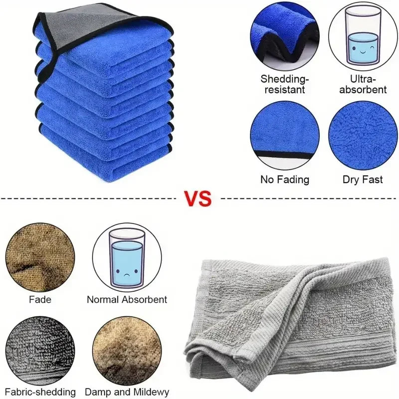 ONEMAXES  Microfiber Car Washing Towel Soft Quick Drying 1-4pcs