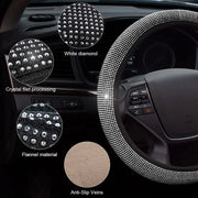 ONEMAXES Diamond Rhinestones Crystal Car Steering Wheel Cover