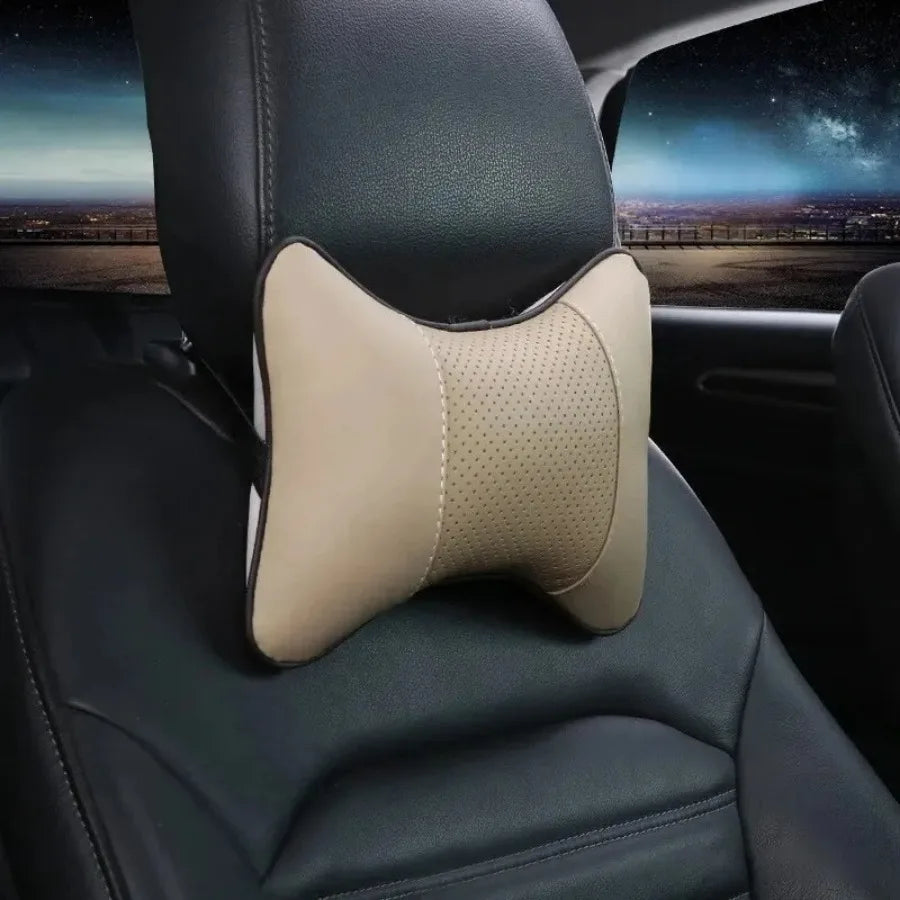 ONEMAXES Car Neck Pillows Both Side Pu Leather 1pcs