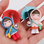 ONEMAXES  Cute umbrella girl car doll car center 4PCS