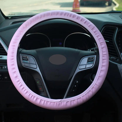 ONEMAXES 10 Pcs Leather Steering Wheel Cover For Women Cute Car