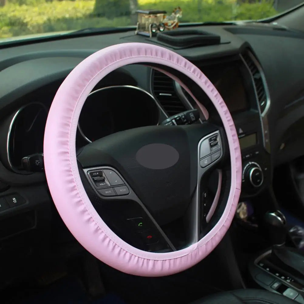 ONEMAXES 10 Pcs Leather Steering Wheel Cover For Women Cute Car