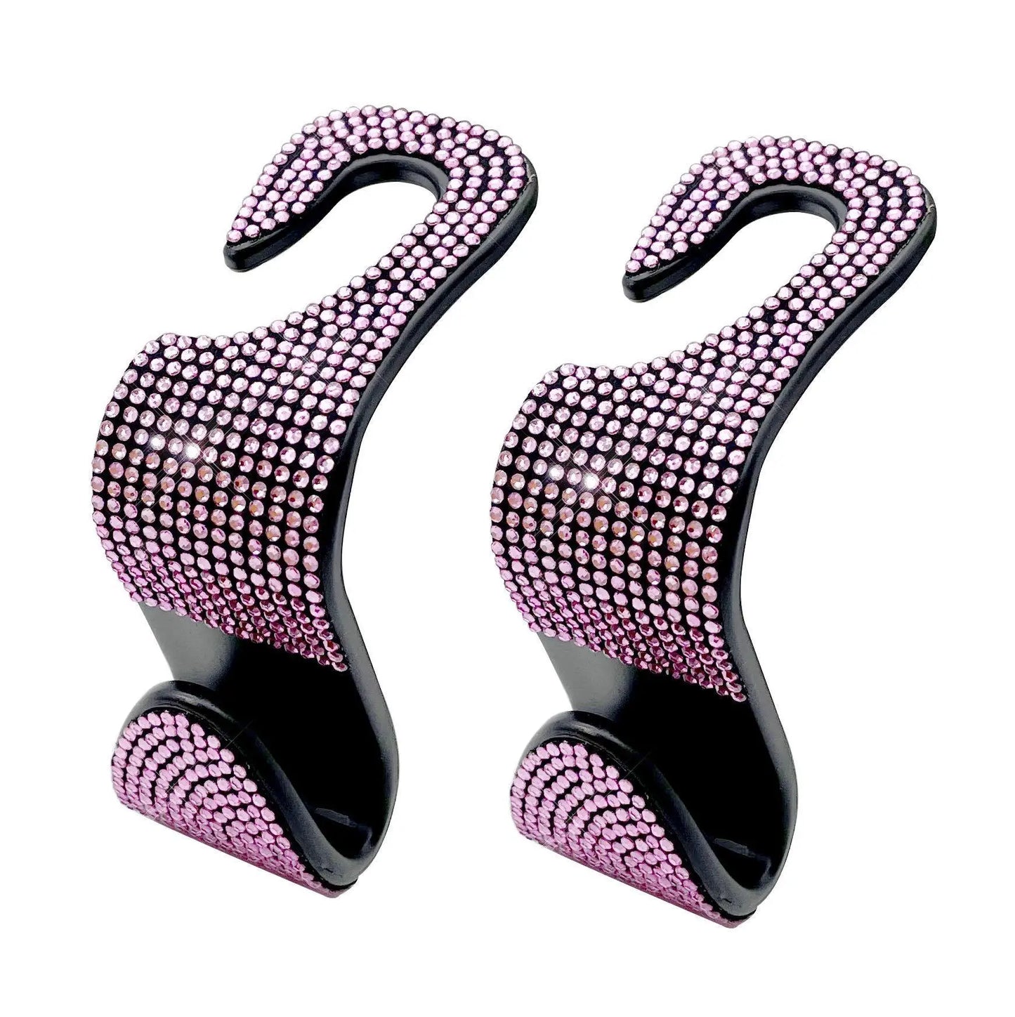 ONEMAXES 2PCS Diamond Car Seat Back Hooks Bling Rhinestones Hanger