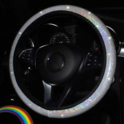 ONEMAXES  Diamond Rhinestones Car Steering Wheel Cover 37/38cm