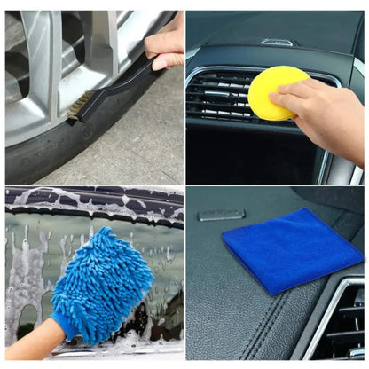 ONEMAXES 14PCS Car Interior Cleaning Details Brush Set Polished Car