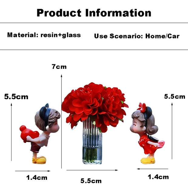 ONEMAXES Cute Smell Of Flowers Couple Car Interior