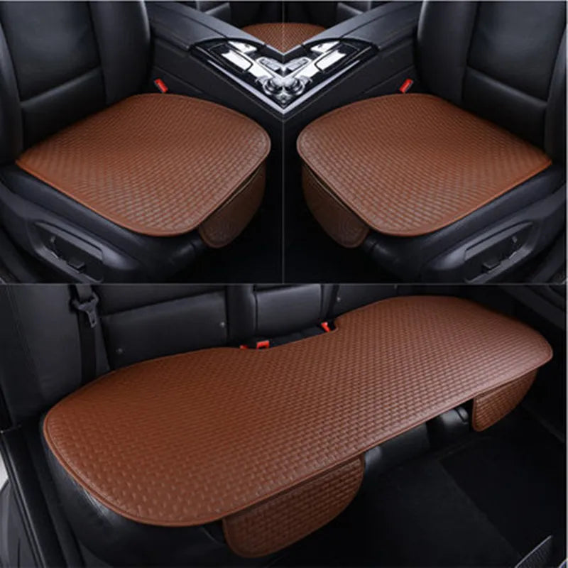 ONEMAXES Car Seat Cover Full Set PU Leather Seat Cushion For VW