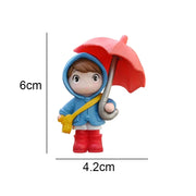 ONEMAXES  Cute umbrella girl car doll car center 4PCS