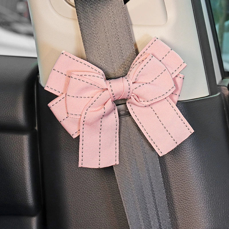 ONEMAXES Cute Bowknot Adjustable Car Safety Belt Clip