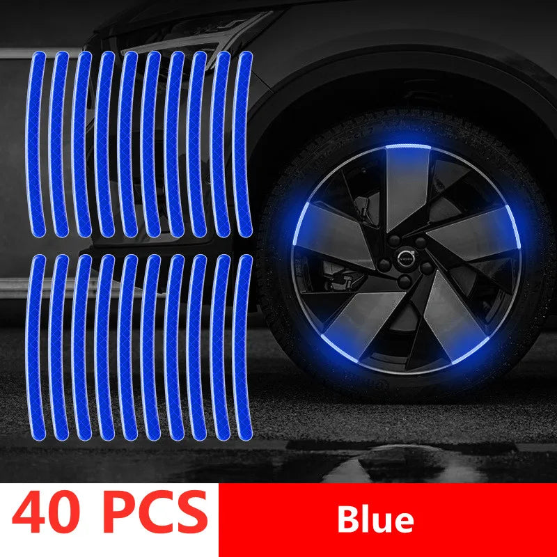 ONEMAXES Car Wheel Hub Reflective Stripes Door