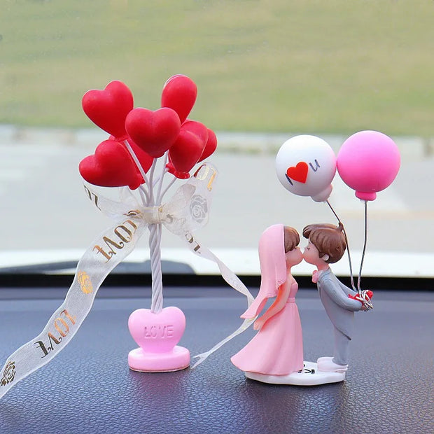 ONEMAXES Cartoon Couples Car Ornament Model Wedding