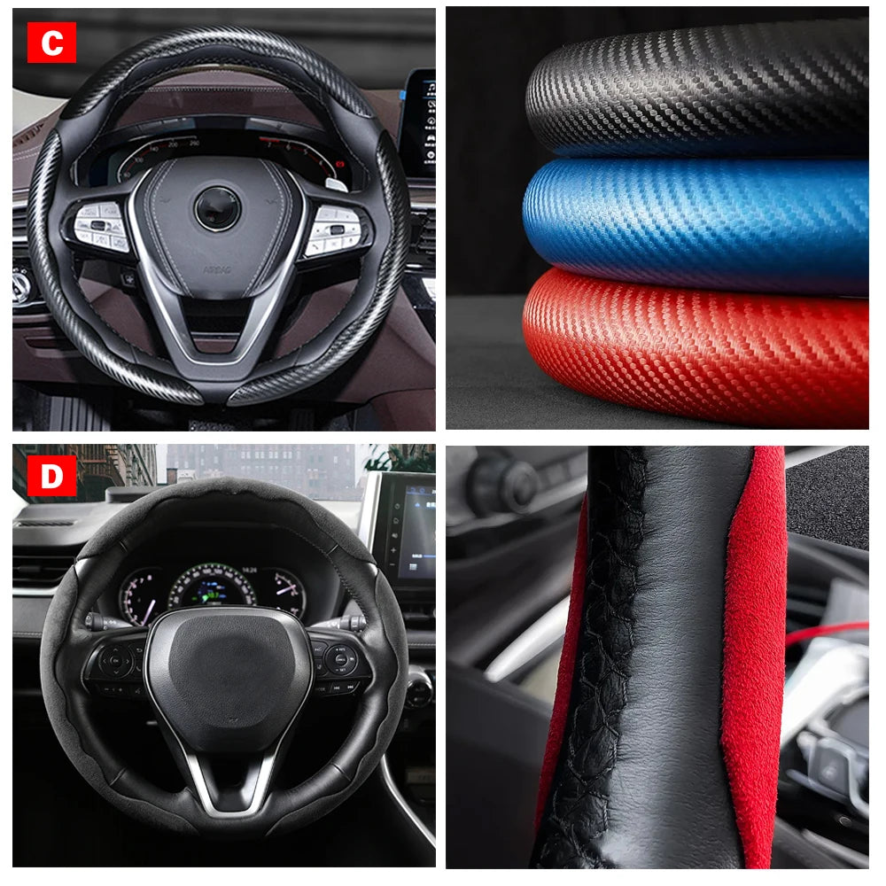 ONEMAXES  Car Steering Wheel Cover Anti-skid Booster Cover 2/3PCS