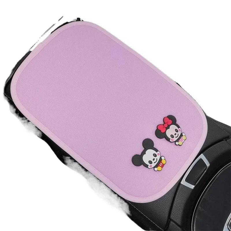 ONEMAXES HelloKitty Car Armrest Box Mat Ice Silk